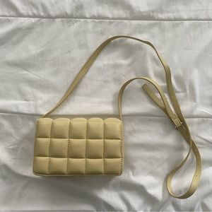 H&M yellow quilted crossbody bag